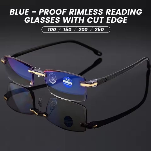 Rimless Anti Blue Ray Reading Glasses Men Women