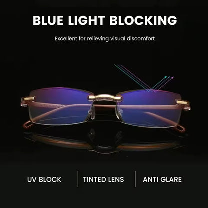 Rimless Anti Blue Ray Reading Glasses Men Women